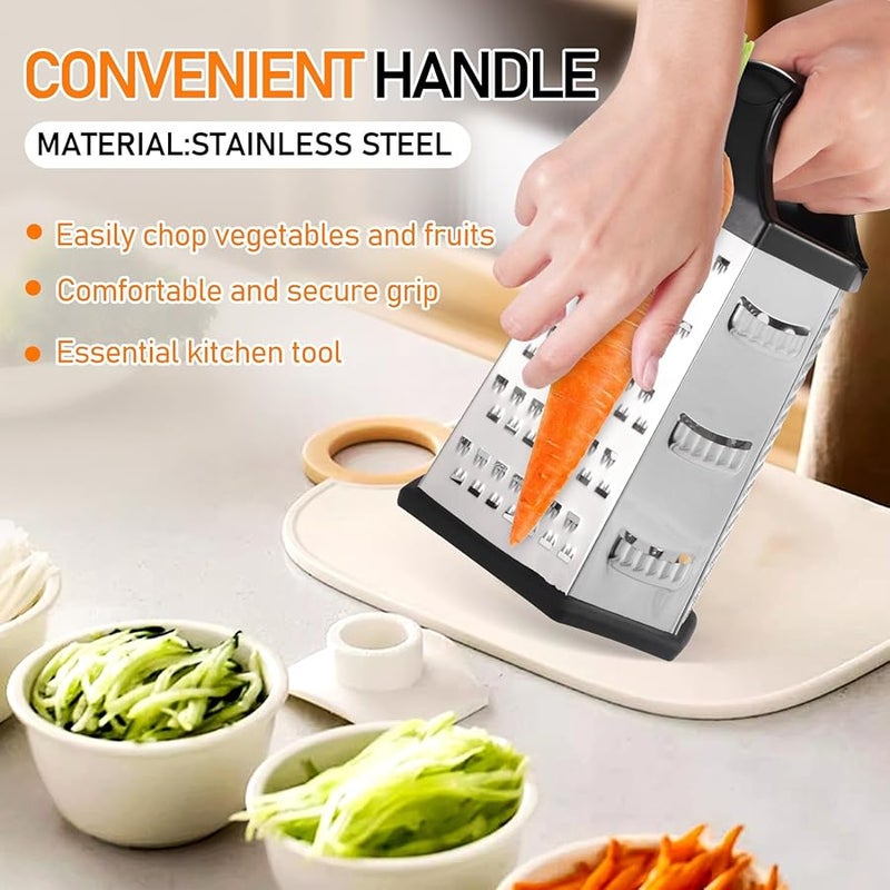 9 Inch Six Sided Vegetable Grater Handheld Slicer Multi Function Food Shredder Cheese Grater - Image 3
